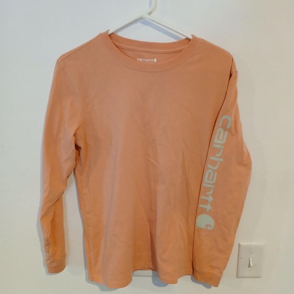 Carhartt Long Sleeve Women's Pink Loose Fit Shirt Size Small